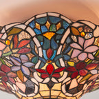 Interiors 1900 Sullivan Medium 2 Light Tiffany Flush Ceiling Light in Satin Black