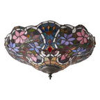 Interiors 1900 Sullivan Medium 2 Light Tiffany Flush Ceiling Light in Satin Black