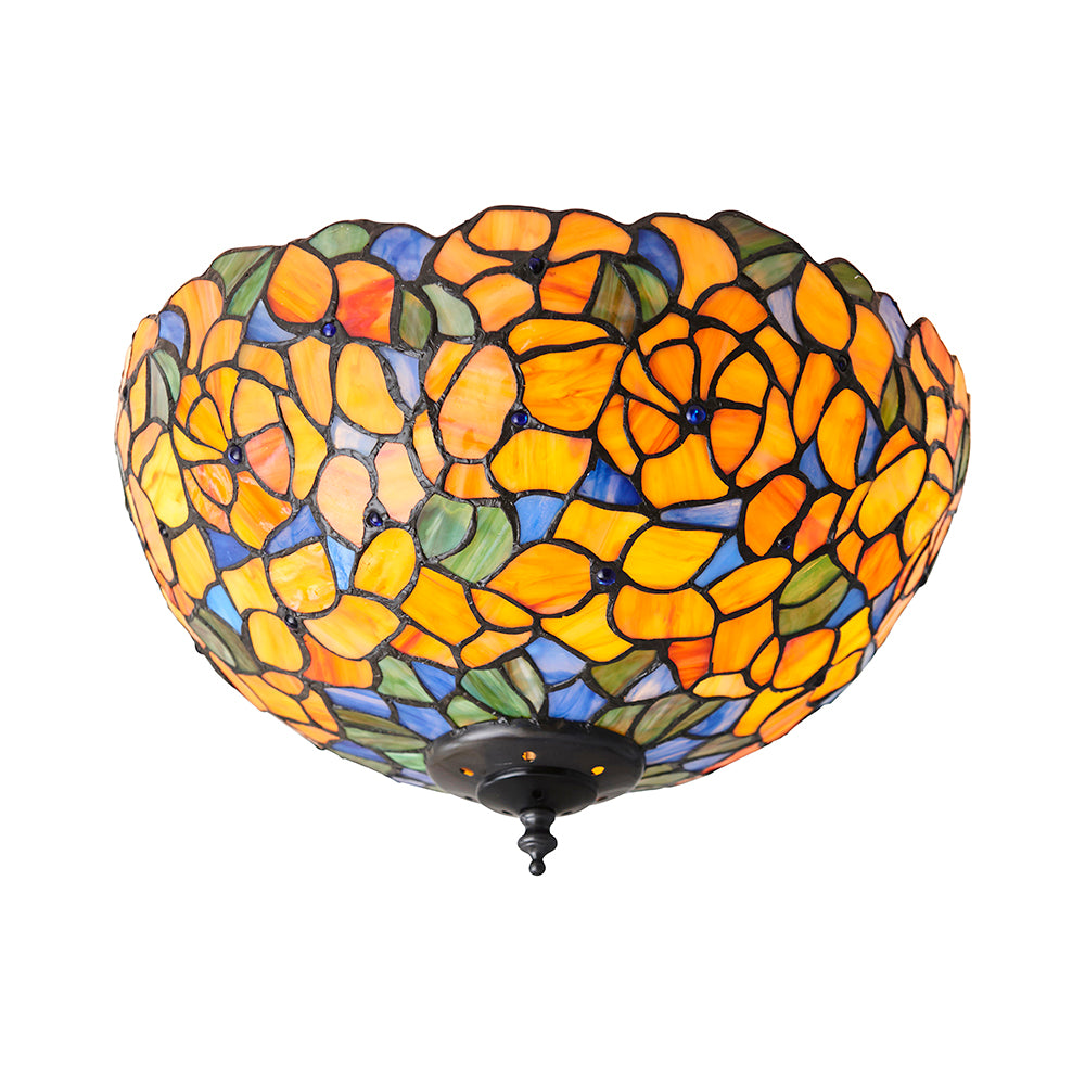 Interiors 1900 Josette 2 Light Tiffany Flush Ceiling Light