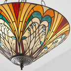 Interiors 1900 Hector Medium 3 Light Inverted Tiffany Pendant Light in Satin Black