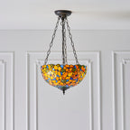 Interiors 1900 Josette 3 Light Tiffany Pendant Light in Satin Black