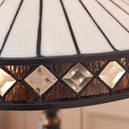 Interiors 1900 Medium Fargo Tiffany Table Lamp in Satin Black