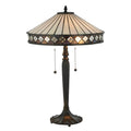 Interiors 1900 Medium Fargo Tiffany Table Lamp in Satin Black