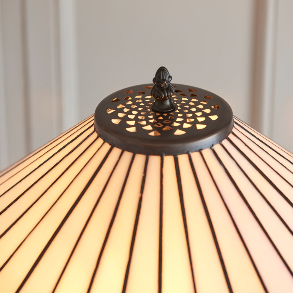 Interiors 1900 Fargo 2 Light Tiffany Floor Lamp in Satin Black