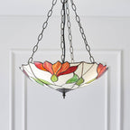 Interiors 1900 Botanica 3 Light Inverted Tiffany Pendant Light in Satin Black
