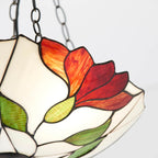 Interiors 1900 Botanica 3 Light Inverted Tiffany Pendant Light in Satin Black