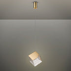 Schuller Priscila Single Pendant Light with Gold Cube Shade