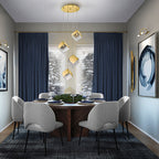 Schuller Priscila 4 Light Pendant Light with Gold Cube Shades