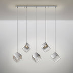 Schuller Priscila 5 Light Bar Pendant Light with Chrome Cube Shades