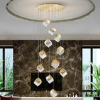Schuller Priscila 12 Light Pendant Light with Gold Cube Shades