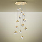 Schuller Priscila 12 Light Pendant Light with Gold Cube Shades