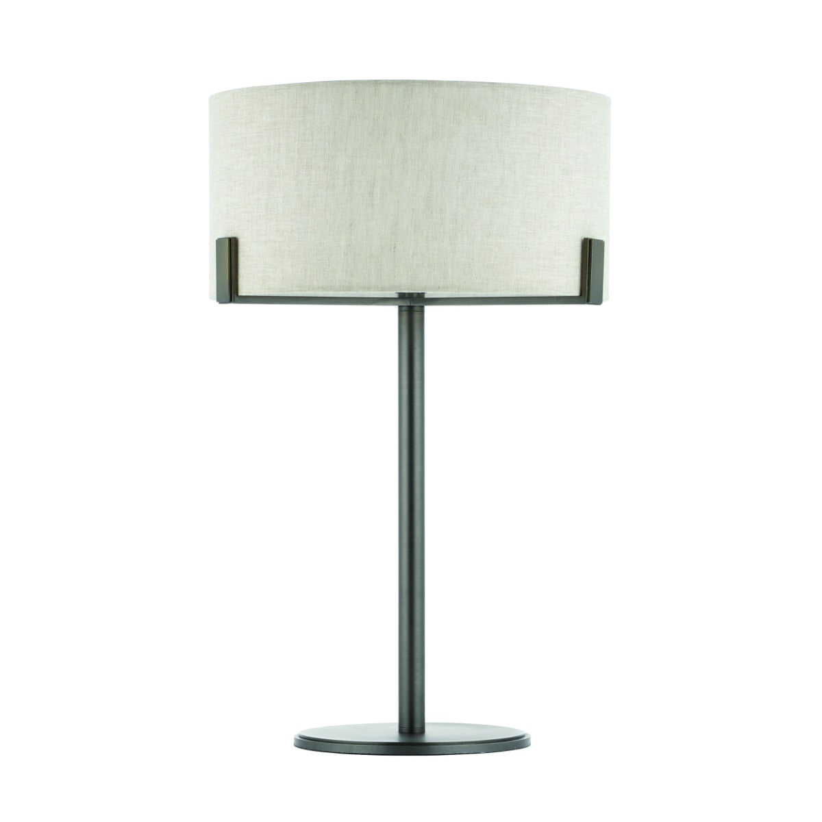 Endon Hayfield Table Lamp in Brushed Bronze with Natural Linen Shade