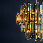 Endon Viviana 15 Light pendant Chrome with Tinted Glass Shade