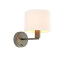 Endon Daley Switched Wall Light in Dark Antique Bronze with Marble Fabric
