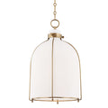 Hudson Valley Eldridge Pendant Light in Aged Brass with Opal Dome Glass Shade