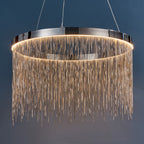 Endon Zelma 1 Light Pendant Light in Chrome with Silver Effect Chain