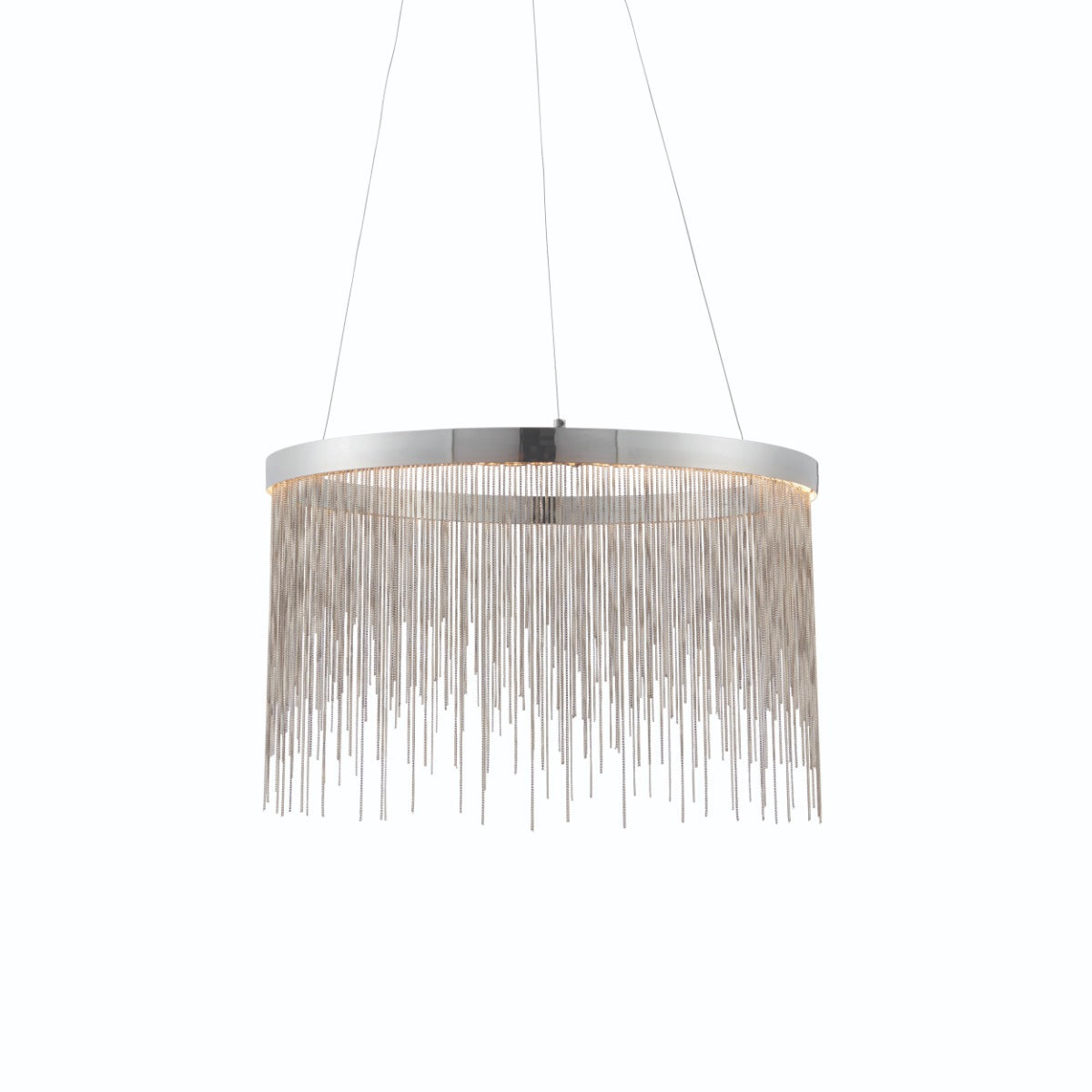 Endon Zelma 1 Light Pendant Light in Chrome with Silver Effect Chain