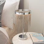 Endon Zelma Table Lamp in Chrome with Silver Effect Chain