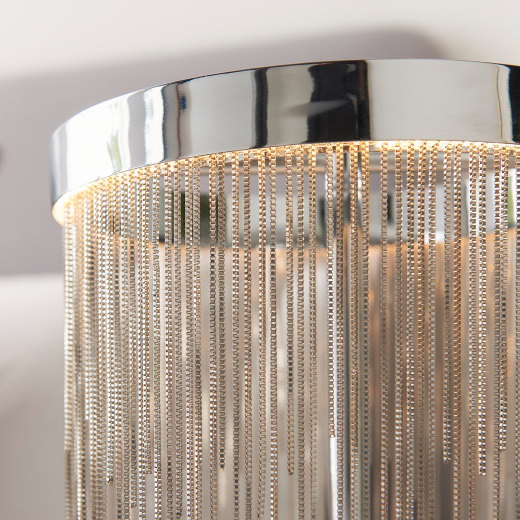 Endon Zelma Table Lamp in Chrome with Silver Effect Chain