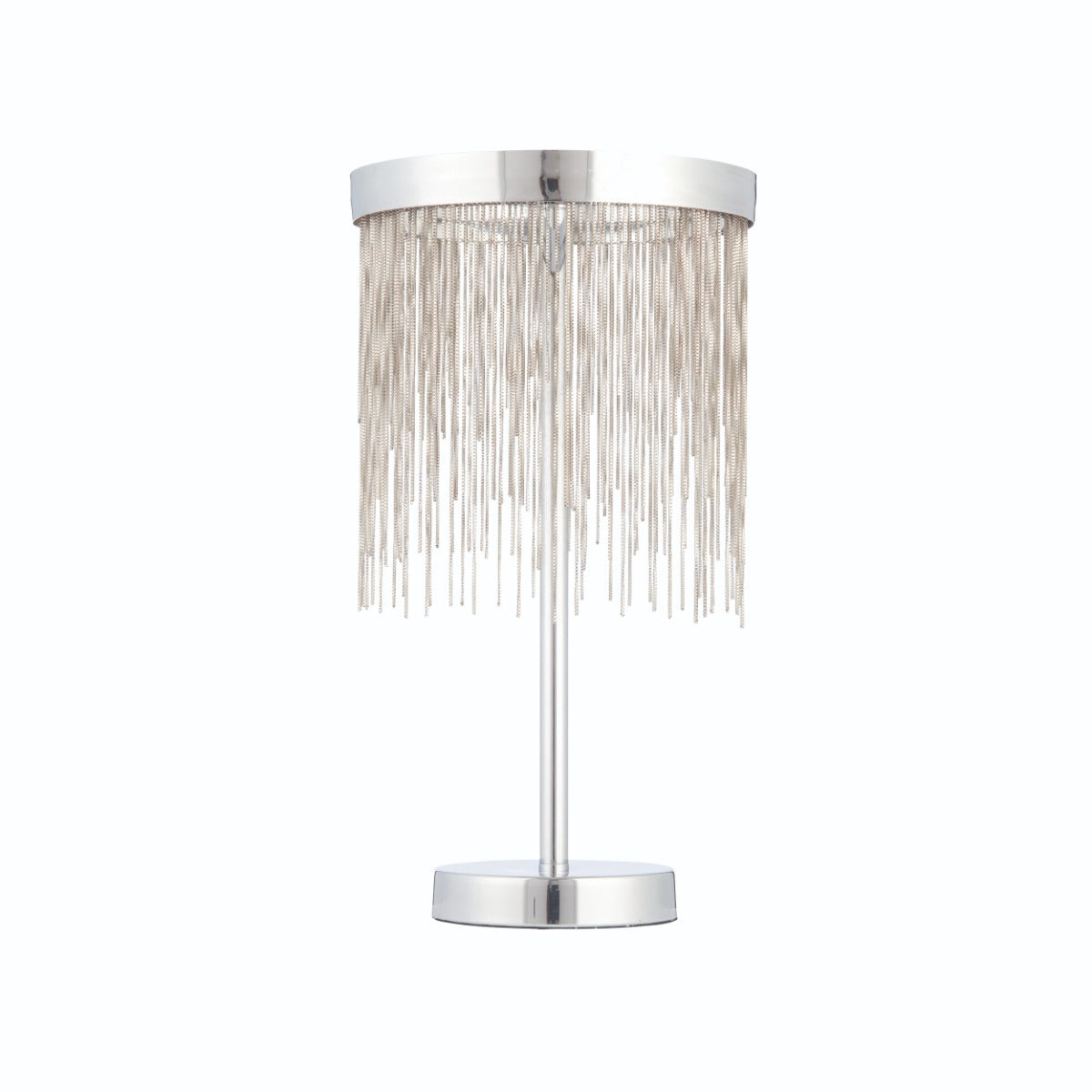 Endon Zelma Table Lamp in Chrome with Silver Effect Chain