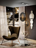 Schuller Ovila Medium Single Pendant Light in Smoke Grey Shade