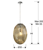 Schuller Ovila Medium Single Pendant Light in Cognac Shade