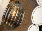 Schuller Ovila Small Single Pendant Light in Smoke Grey Shade