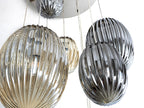 Schuller Ovila 9 Light Pendant Light in Chrome with Cognac and Smoky Grey Shade