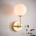 Endon Otto 1 Light Wall Light in Satin Brass with Opal Glass