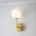 Endon Otto 1 Light Wall Light in Satin Brass with Opal Glass