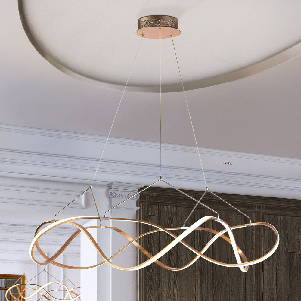 Schuller Molly Large Pendant Light in Rose Gold with Opal Diffuser