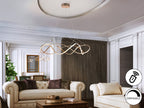 Schuller Molly Large Pendant Light in Rose Gold with Opal Diffuser with Remote