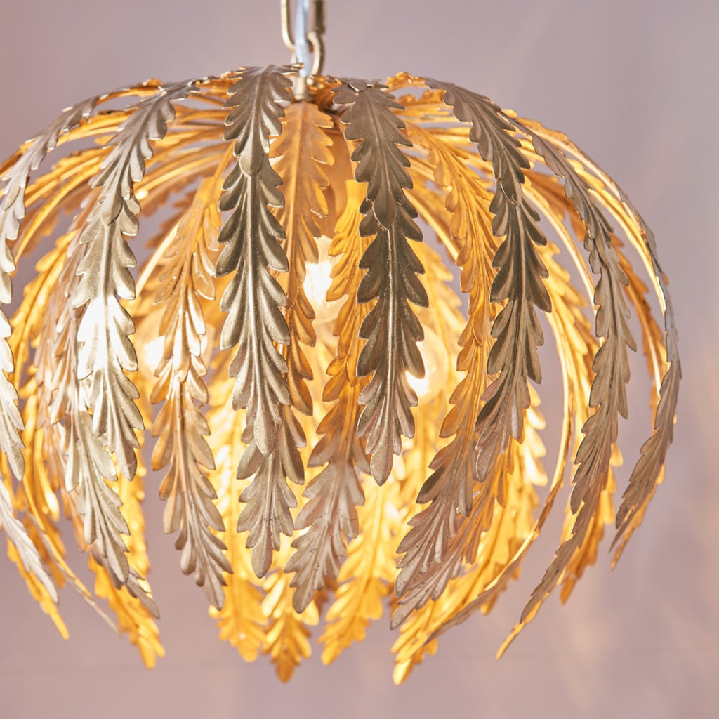 Endon Delphine 3 Light Pendant Light in Gold Leaf
