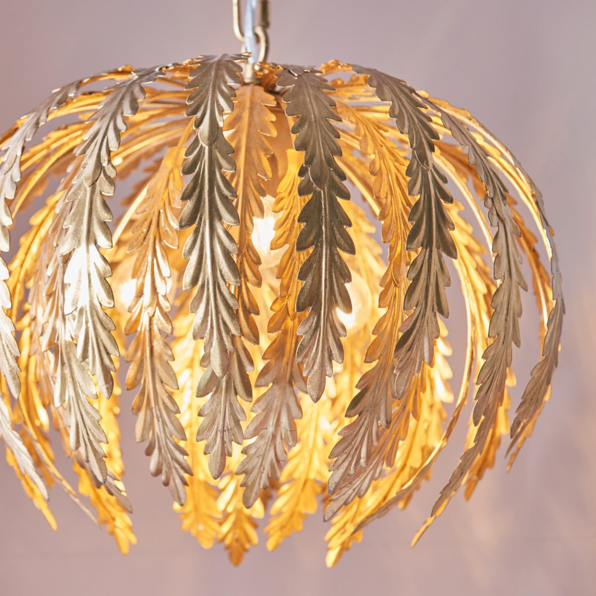 Endon Delphine 3 Light Pendant Light in Gold Leaf