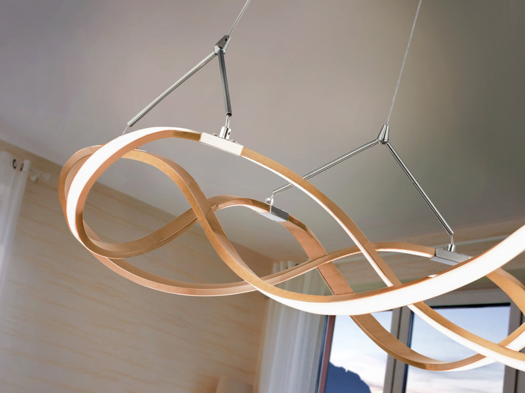 Schuller Molly 2 Light Pendant Light in Rose Gold with Opal Diffuser