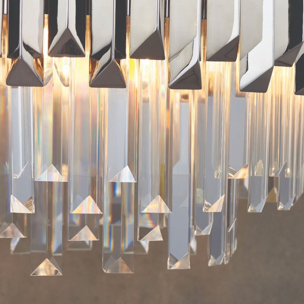 Endon Valetta 6 Light Pendant Light in Polished Nickel