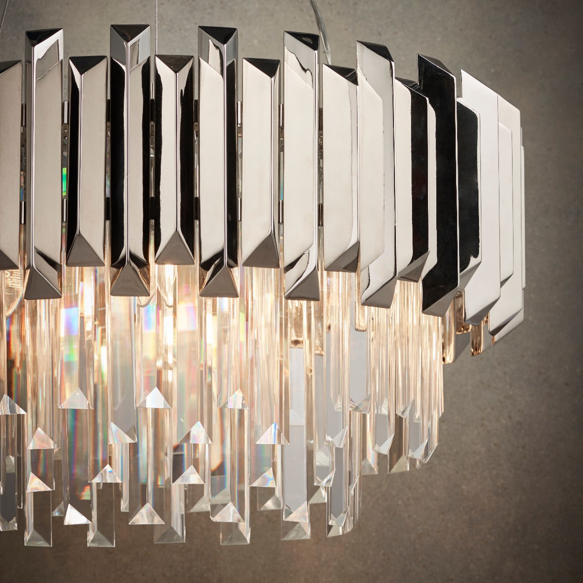 Endon Valetta 6 Light Pendant Light in Polished Nickel