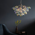 Endon Infinity 6 Light Pendant Light in Chrome with Iridescent Glass