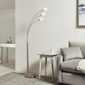 Endon Jaspa 3 Light Floor Lamp in Satin Nickel with White Glass