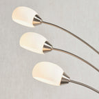 Endon Jaspa 3 Light Floor Lamp in Satin Nickel with White Glass
