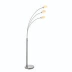 Endon Jaspa 3 Light Floor Lamp in Satin Nickel with White Glass