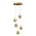 Schuller Rocio 5 Light Pendant Light in Gold with Remote