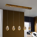 Schuller Rocio 5 Light Bar Pendant Light in Gold with Remote