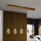 Schuller Rocio 5 Light Bar Pendant Light in Gold with Remote