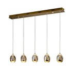 Schuller Rocio 5 Light Bar Pendant Light in Gold with Remote