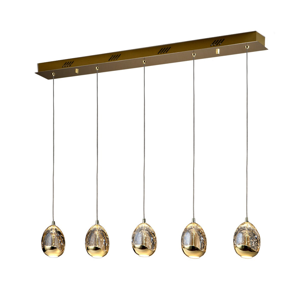 Schuller Rocio 5 Light Bar Pendant Light in Gold