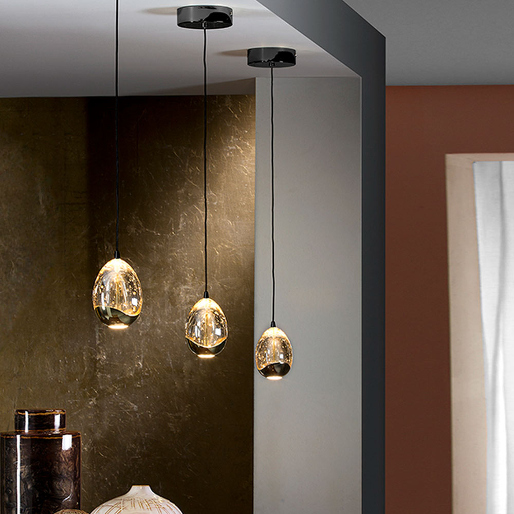 Schuller Rocio Single Pendant Light in Gold and Black