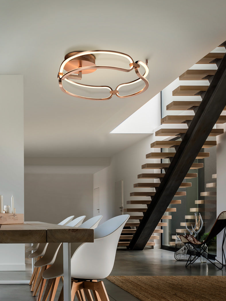 Schuller Colette Small Flush Ceiling Light in Rose Gold