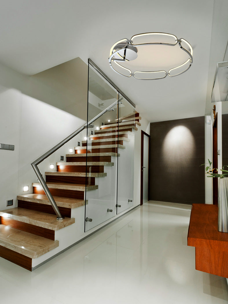 Schuller Colette Large Flush Ceiling Light in Chrome