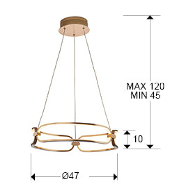 Schuller Colette Small Pendant Light in Rose Gold